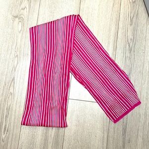 Oscar De La Renta Pink and white striped scarf